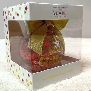 Slant Confetti Glass Ornament